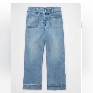 American Eagle Stretch High-Waisted Stovepipe Crop Jean in Gravity Blue